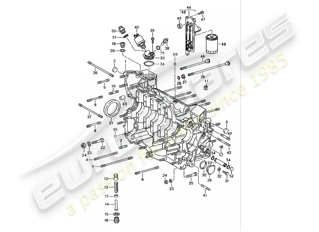 porsche 1994 (993) crankcase - repair set for maintenance - see illustration: parts diagram