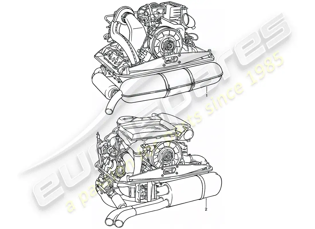 porsche 1987 (911) replacement engine - ready for installation parts diagram