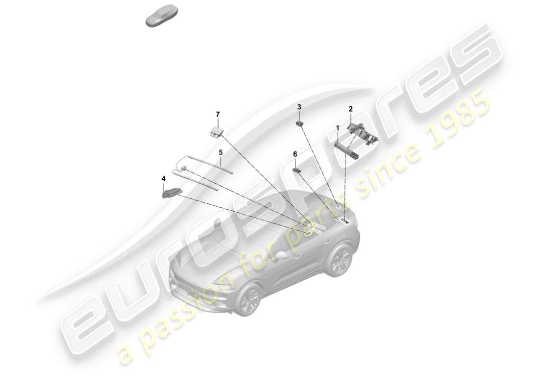 porsche 2025 (macan-e) control units camera parking aid tow hitch parts diagram