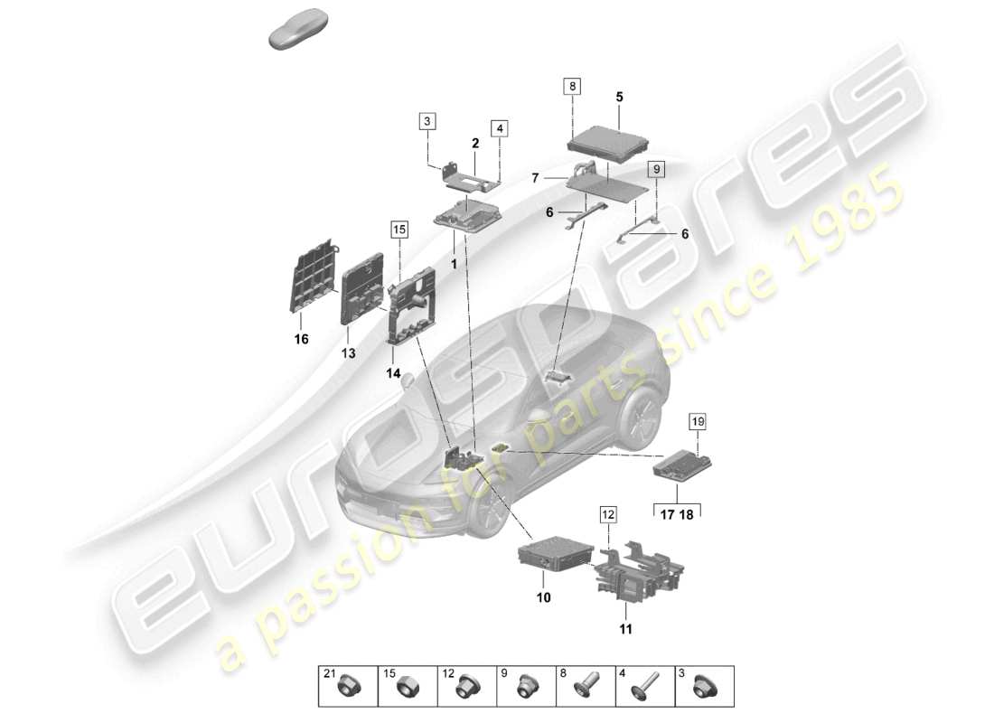 porsche 2025 (macan-e) control units parts diagram