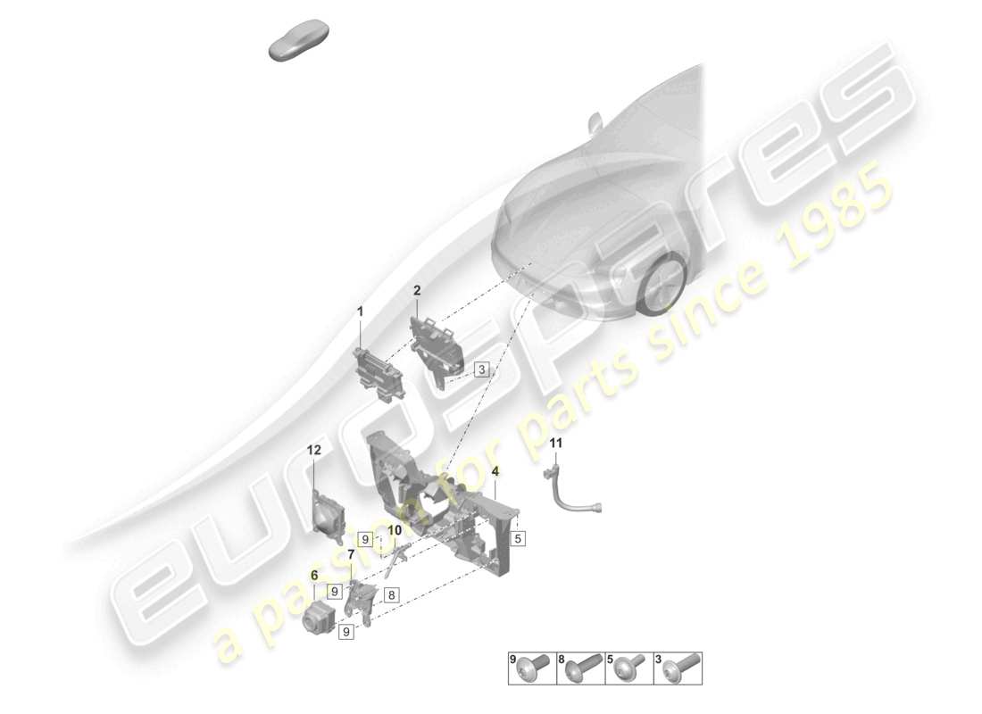 porsche 2021 (taycan 9j1-1) individual parts for vehicles with night vision system part diagram