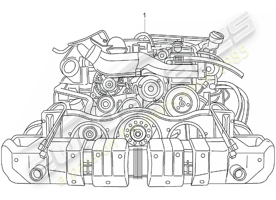 porsche 2005 (996 turbo / gt2) replacement engine - - - ready for installation - only - included - fuel radiator parts diagram