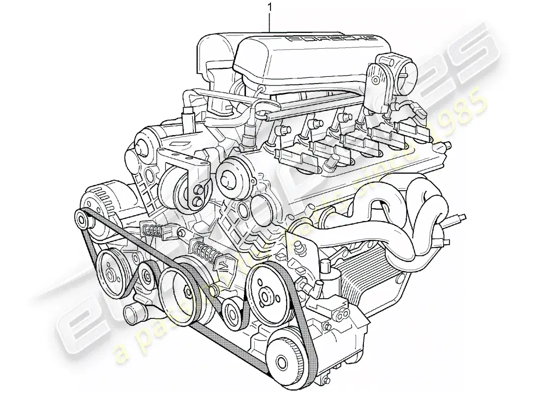 porsche 2005 (carrera gt) replacement engine - not ready for installation parts diagram