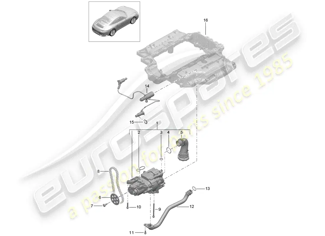 porsche 2018 (991-2) oil pump parts diagram