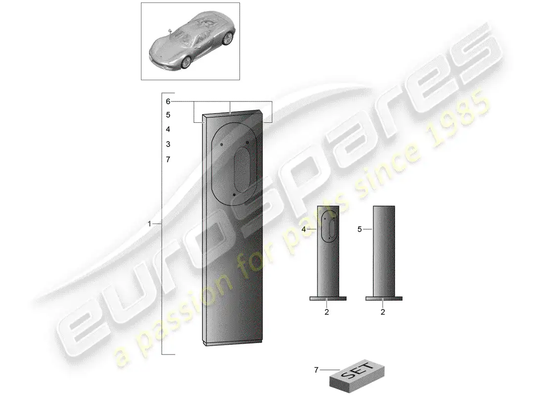 porsche 2015 (918 spyder) stand parts diagram
