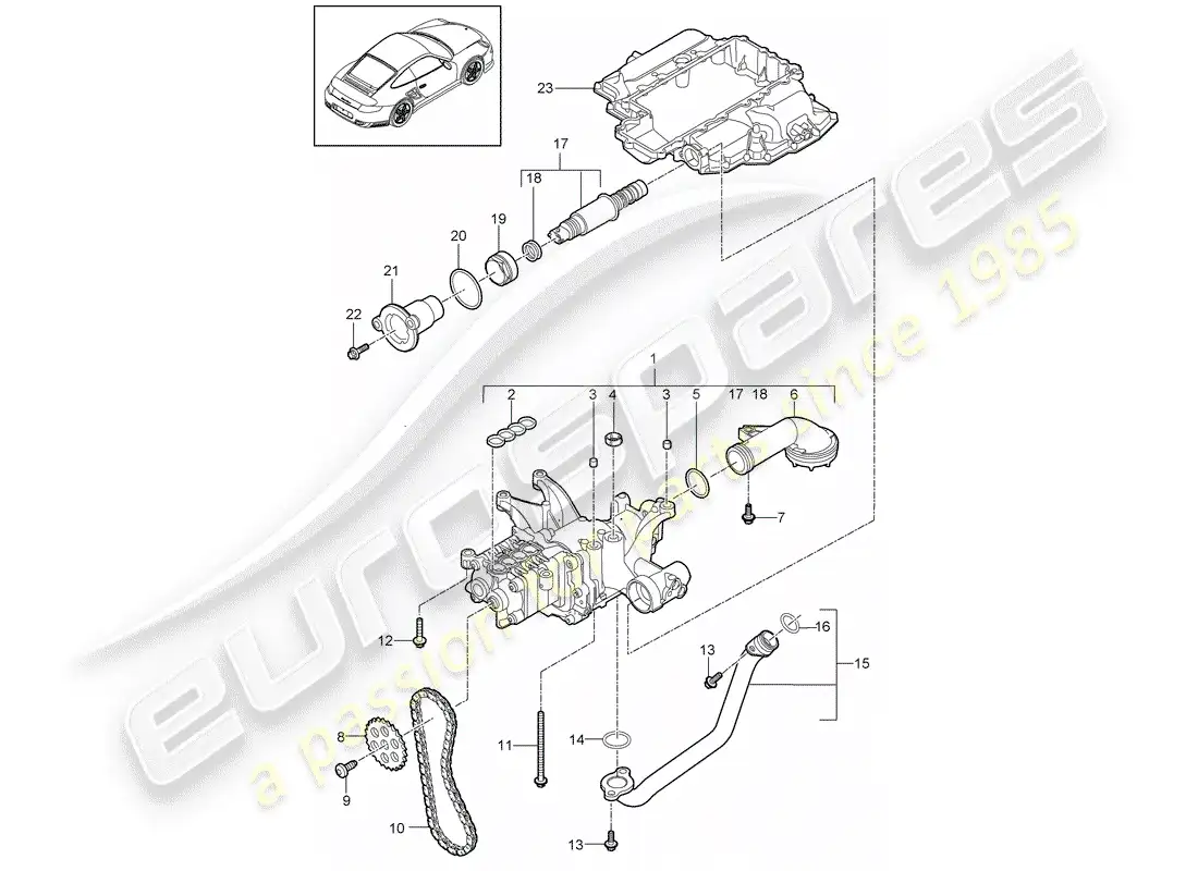 porsche 2011 (997-2 turbo / gt2 rs) oil pump parts diagram
