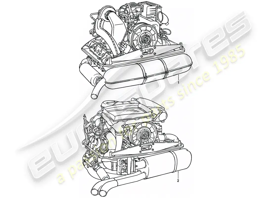 porsche 1984 (911) replacement engine - ready for installation parts diagram