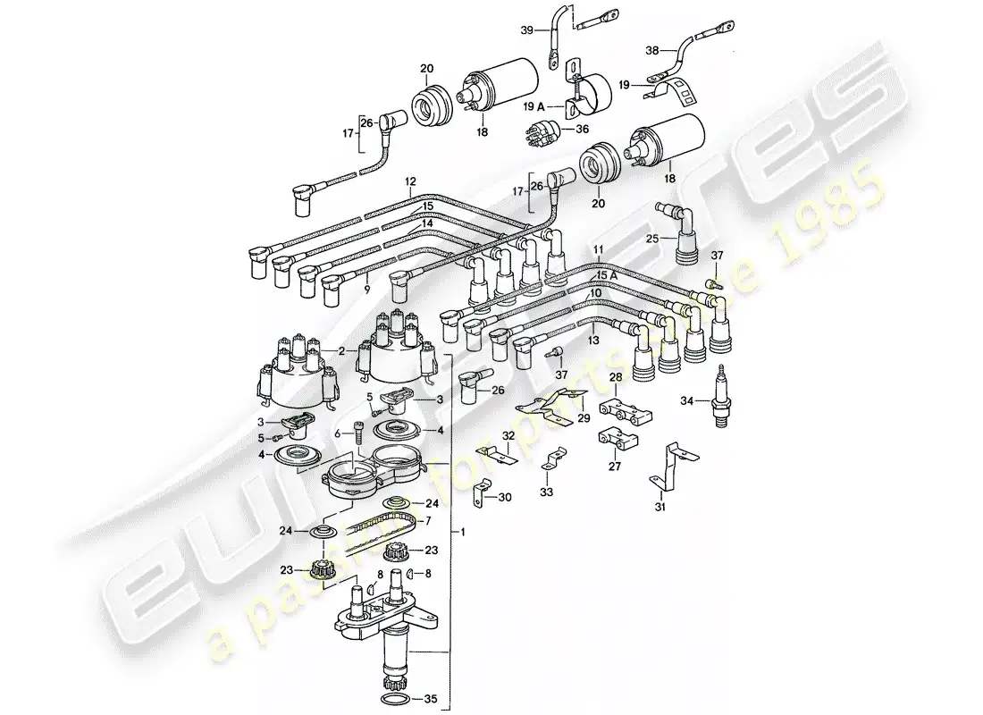 porsche 1986 (928) engine electrics - lh-jetronic parts diagram