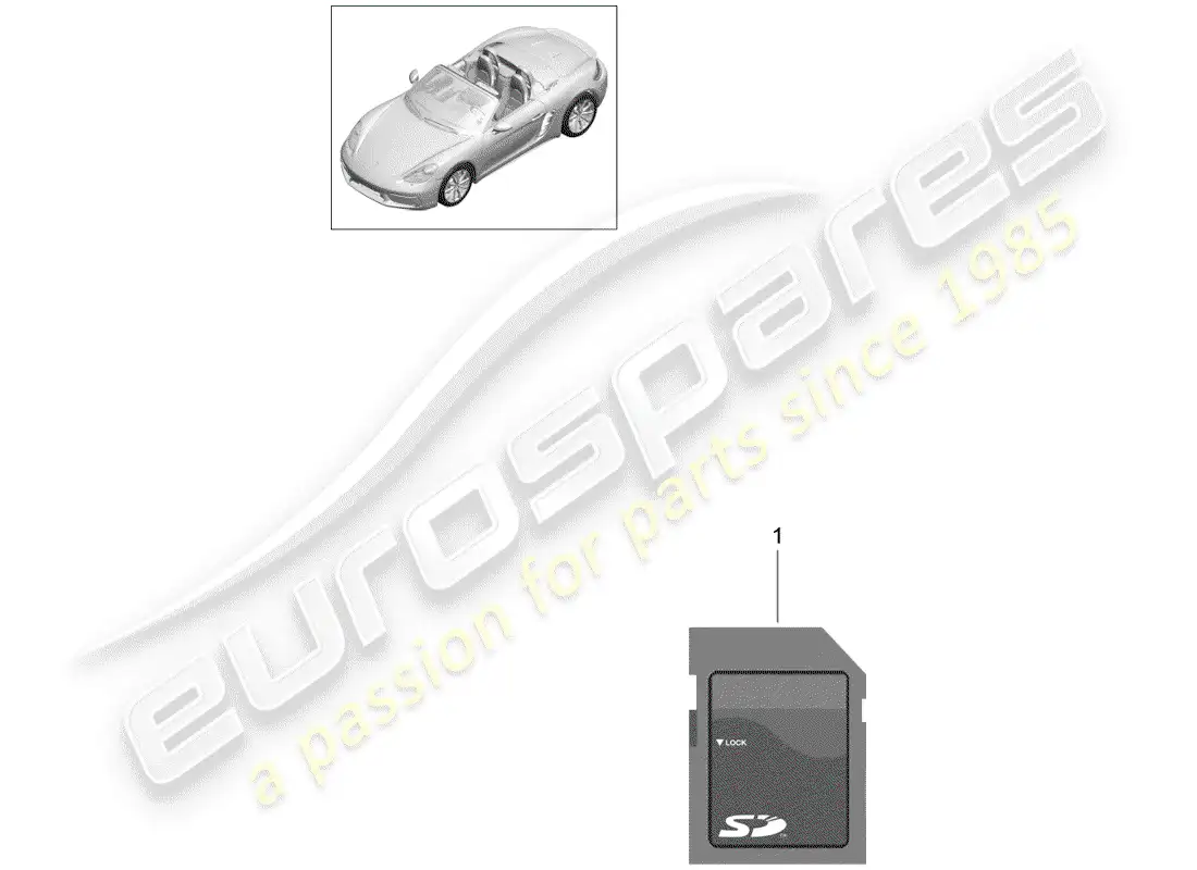 porsche 2019 (718 boxster) sd memory card for updating parts diagram
