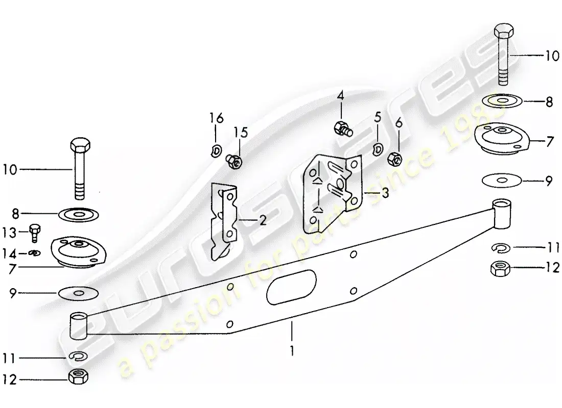 porsche 1965 (911/912) engine suspension - d >> - mj 1966 parts diagram
