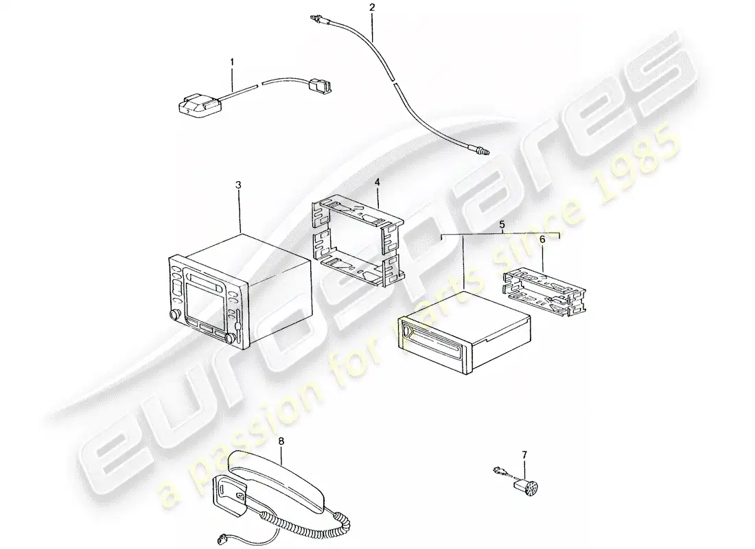 porsche 2005 (996 turbo / gt2) navigation system - support part/receiver - d >> - mj 2002 parts diagram