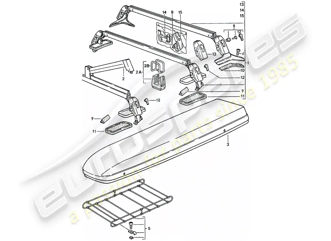 porsche 1990 (944) roof transport system parts diagram