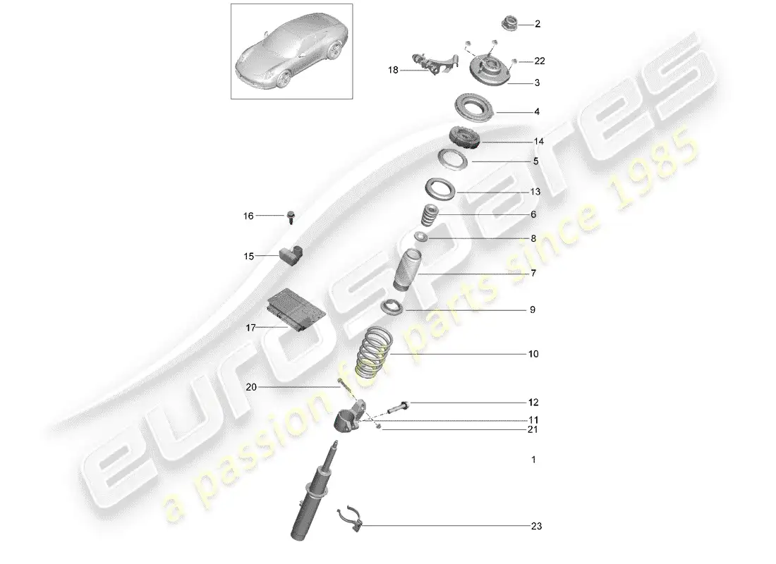 porsche 2013 (991-1) vibration damper parts diagram