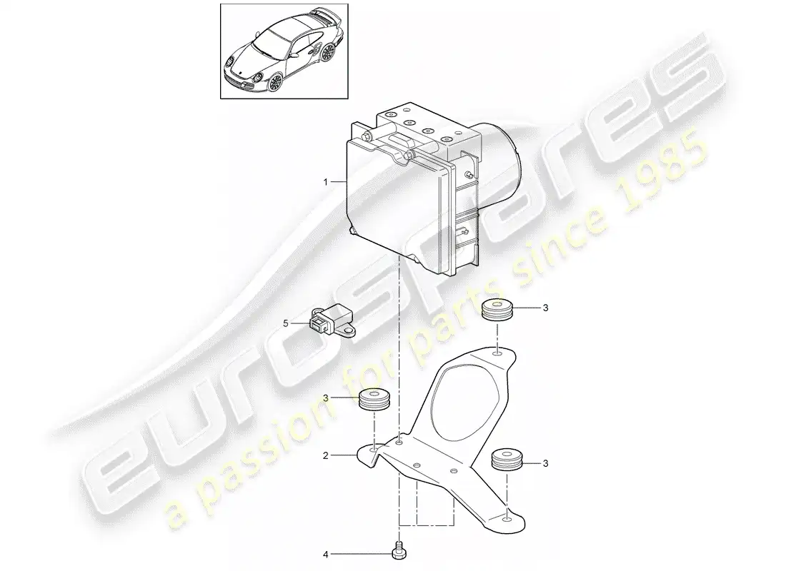 porsche 2012 (997-2 turbo / gt2 rs) hydraulic unit part diagram