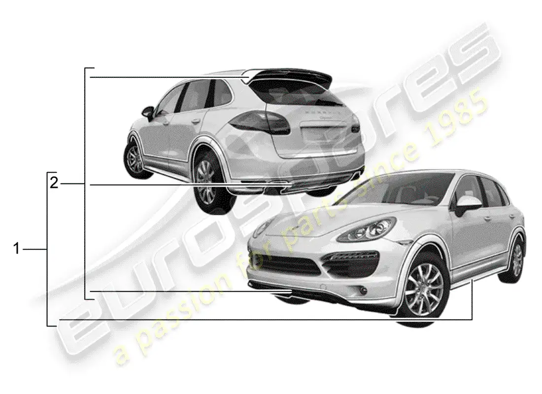 porsche 2006 (tequipment cayenne) sport design package parts diagram