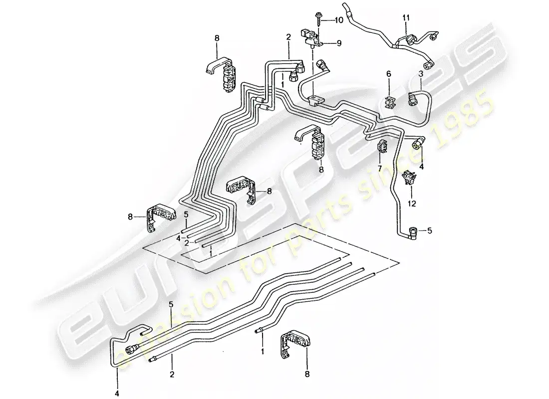 porsche 2001 (996 turbo / gt2) fuel system parts diagram