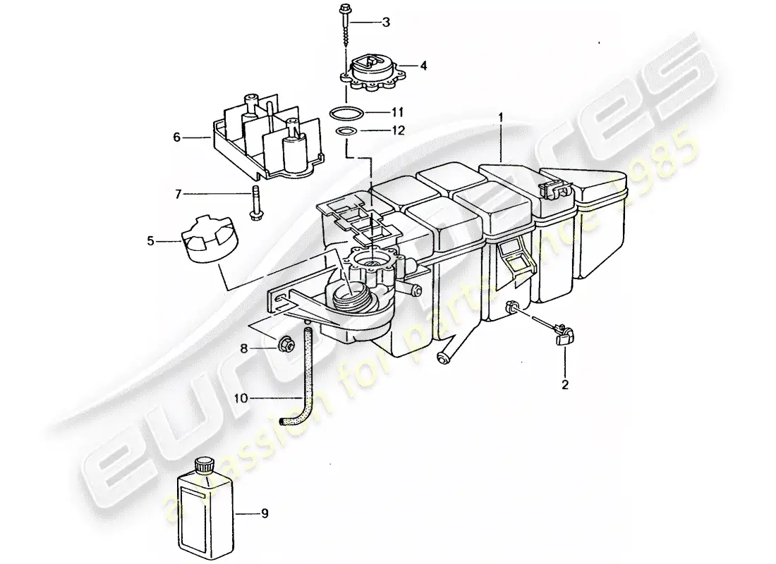 porsche 2001 (996 turbo / gt2) water cooling 4 parts diagram