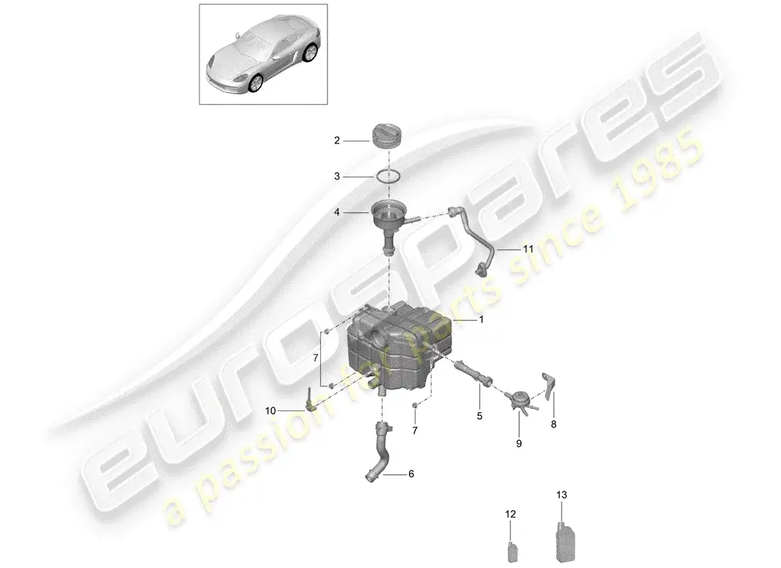 porsche 2020 (718 cayman) water cooling parts diagram
