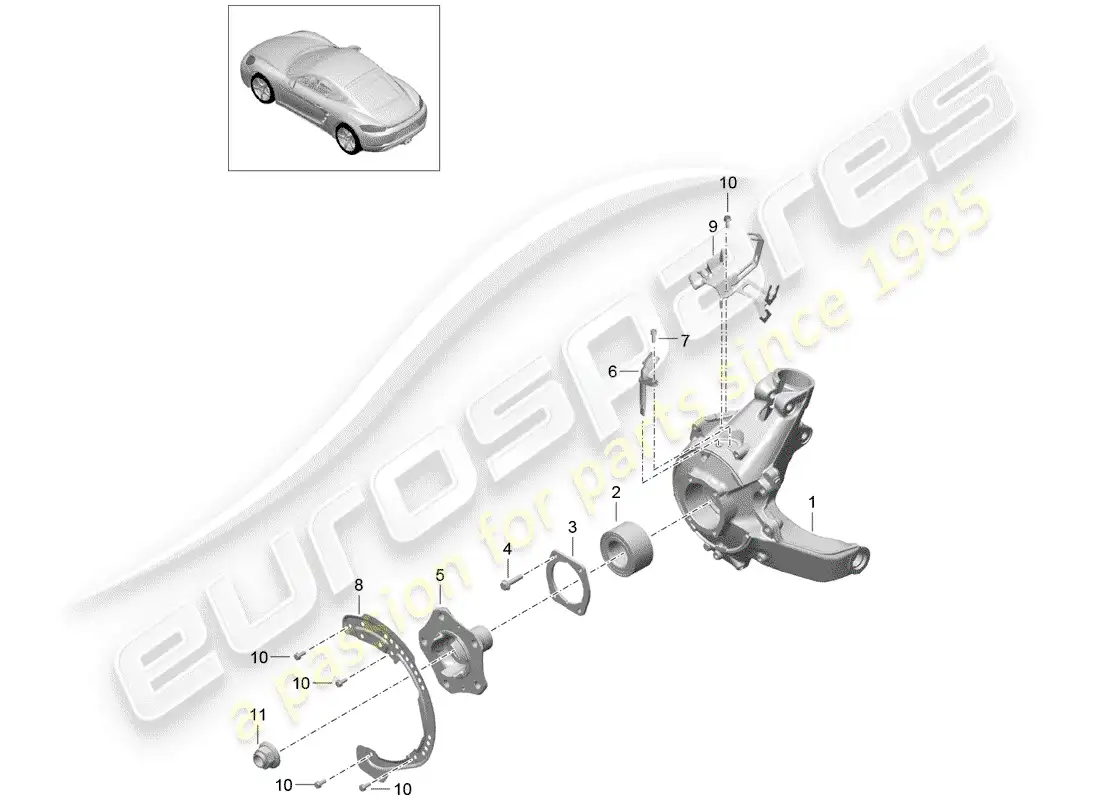porsche 2020 (718 cayman) rear axle parts diagram
