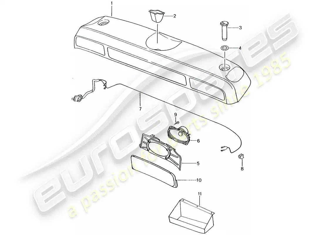 porsche 2003 (986 boxster) stowage box - f 98-ws605 603>> - d - mj 1998>> part diagram