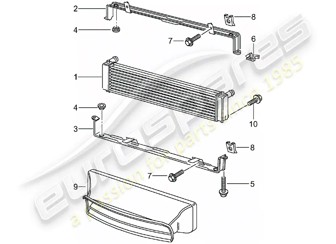 porsche 2001 (986 boxster) radiator - d - mj 2000>> parts diagram
