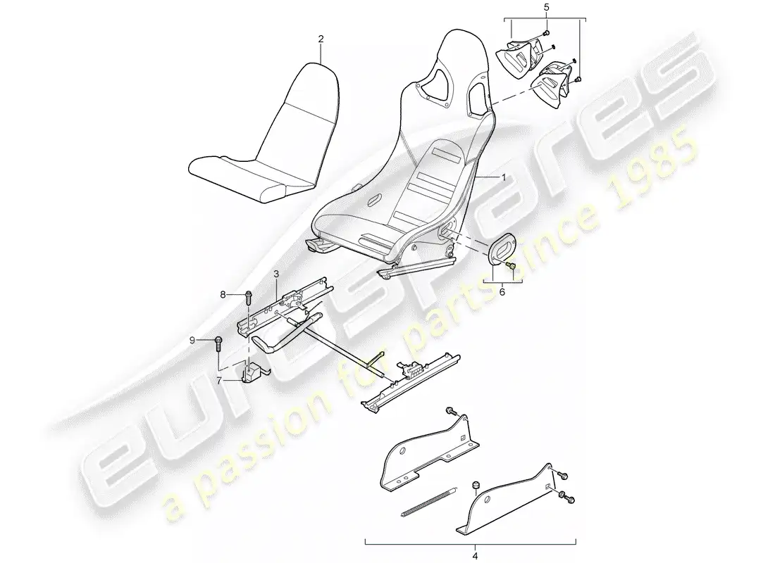 porsche 2006 (carrera gt) carrera gt - seat - d - mj 2004>> parts diagram