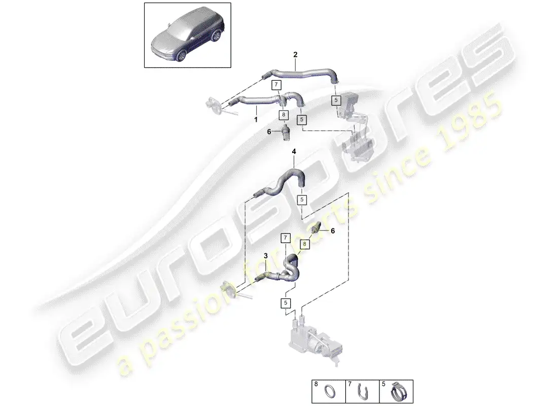 porsche 2020 (cayenne e3 9ya/9yb) heater part diagram