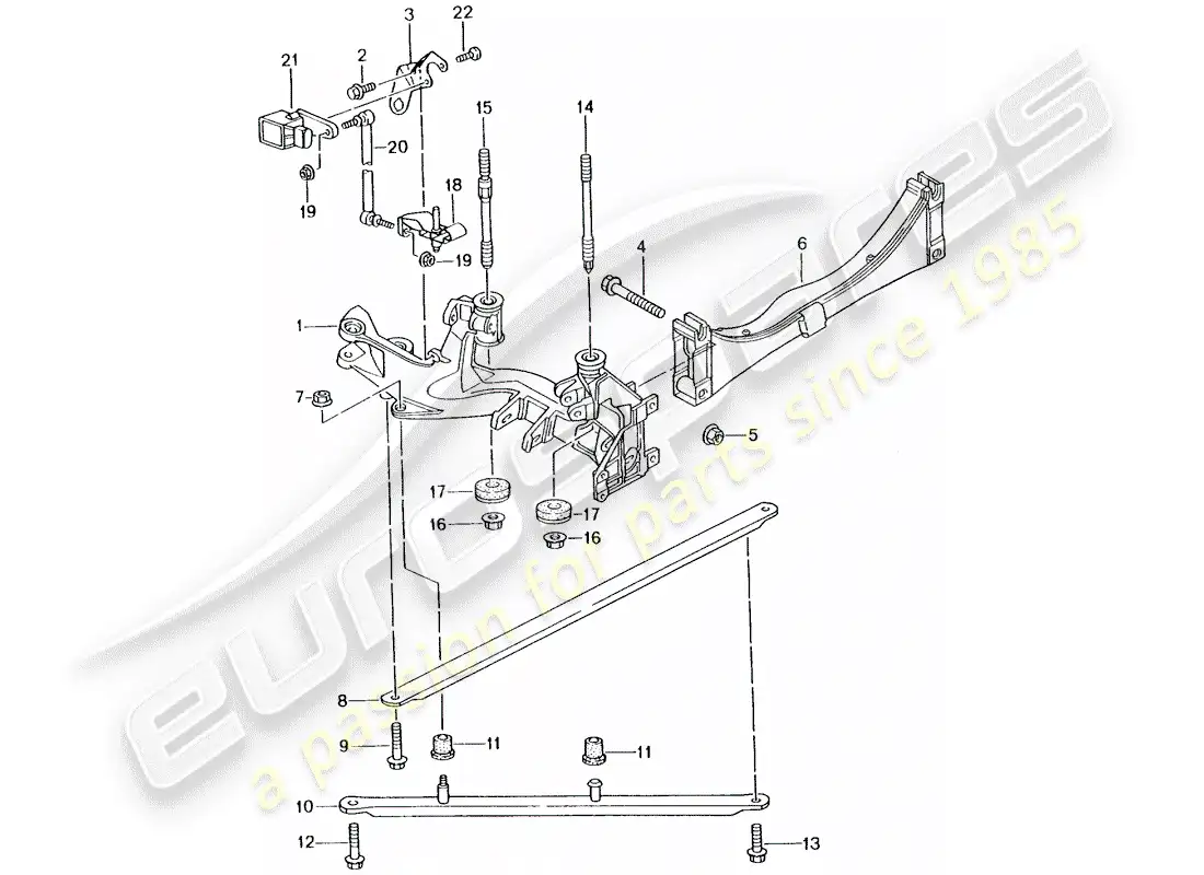 porsche 2001 (996 turbo / gt2) rear axle - side panel - bracket parts diagram