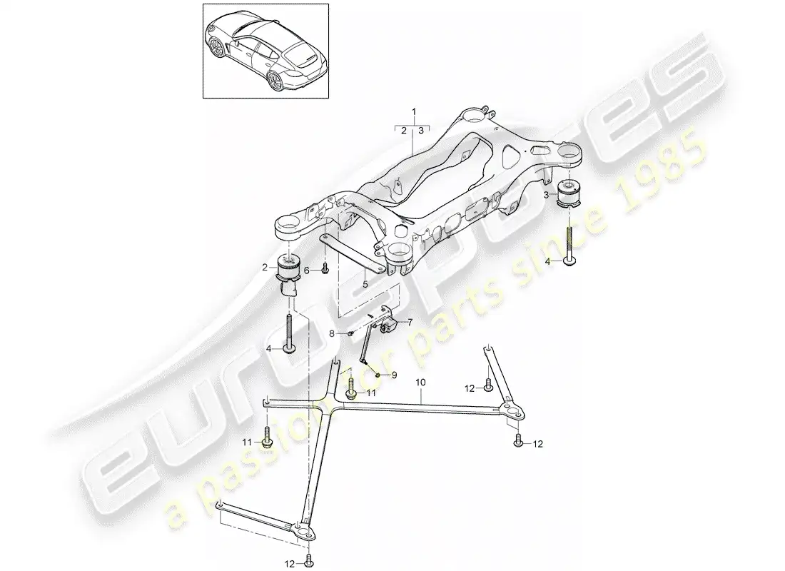 porsche 2011 (panamera 970) rear axle parts diagram
