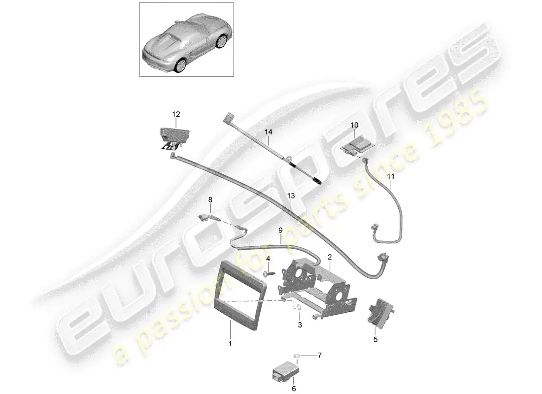 porsche 2016 (981 boxster spyder) preparation parts diagram