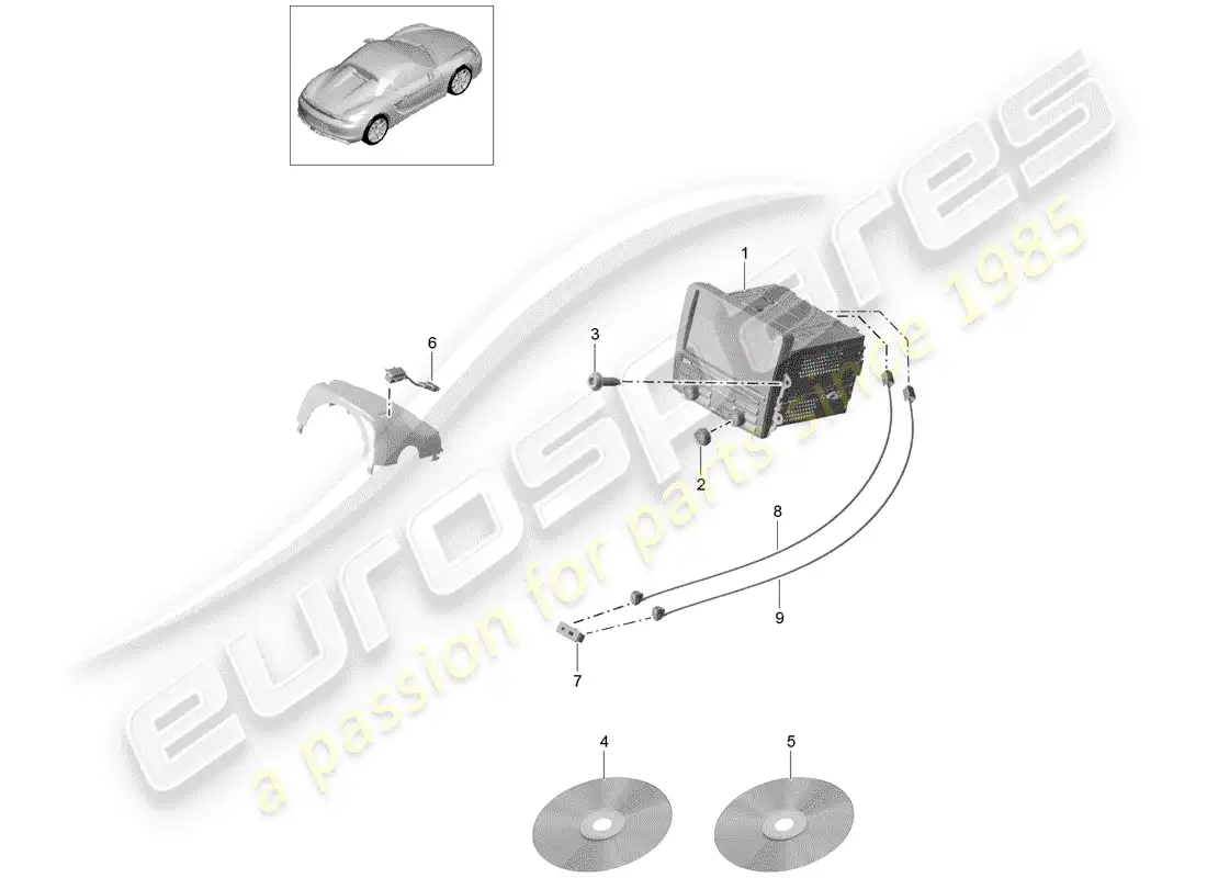 porsche 2016 (981 boxster spyder) operating unit parts diagram