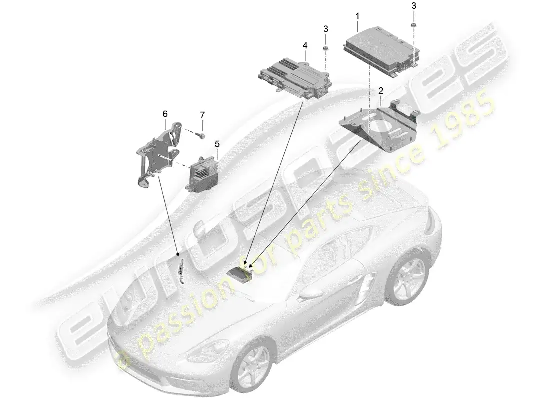 porsche 2017 (718 cayman) amplifier parts diagram