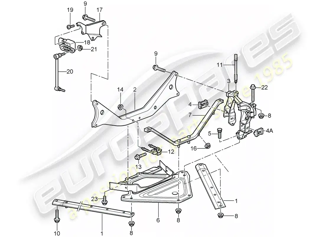 porsche 2007 (987 cayman) rear axle parts diagram
