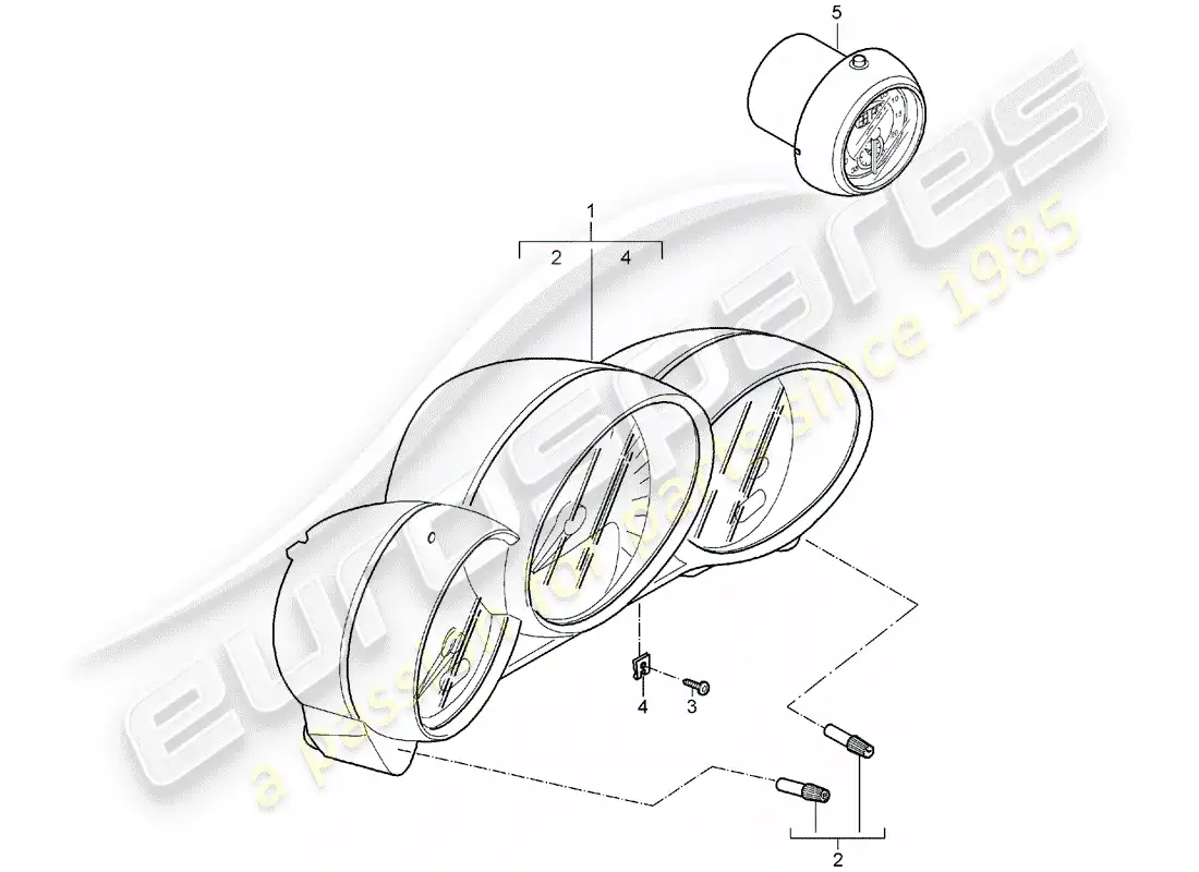 porsche 2005 (987 boxster) instruments parts diagram