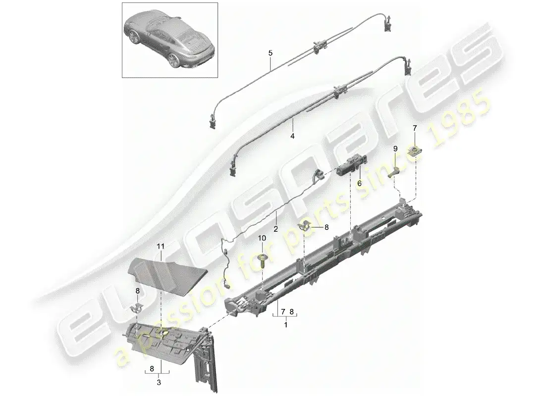 porsche 2016 (991-1 turbo) flap parts diagram