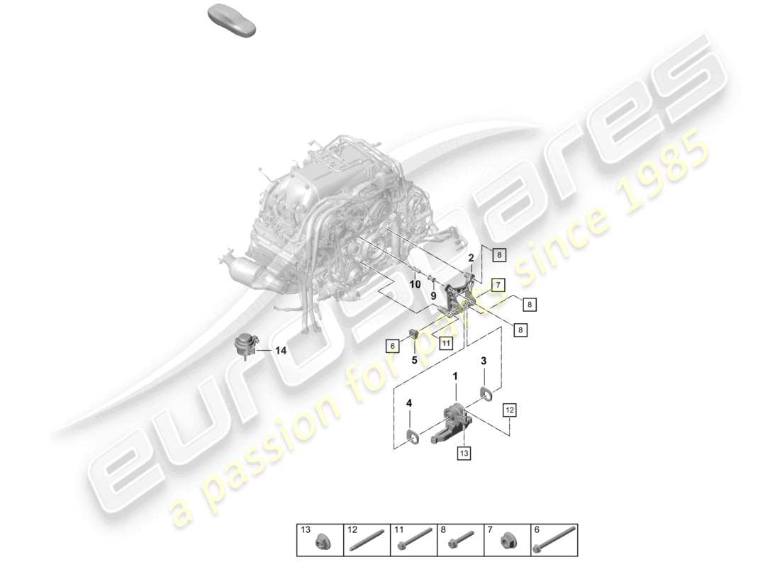 a part diagram from the porsche 2023 (718 cayman) parts catalogue