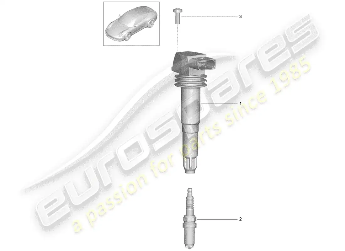 porsche 2013 (991-1) ignition system parts diagram