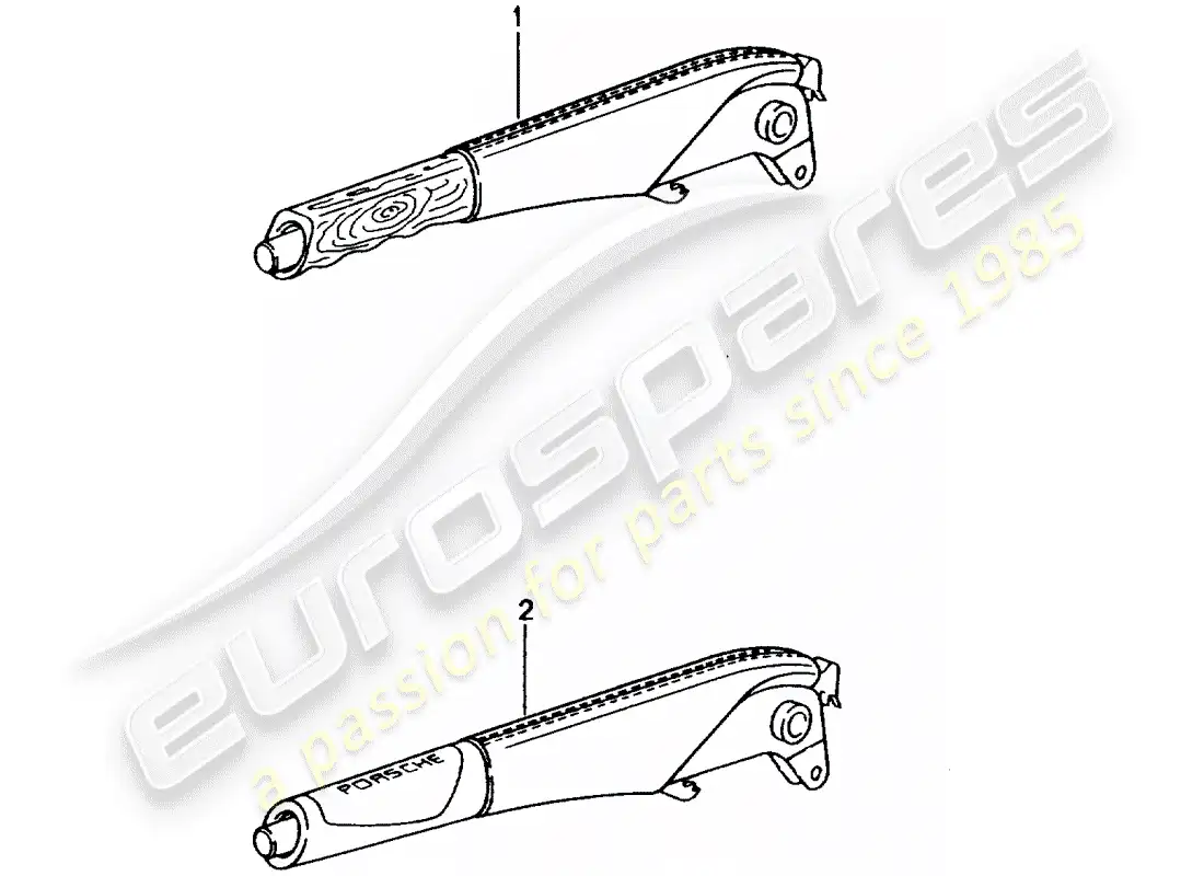 porsche 2012 (tequipment) hand brake lever parts diagram