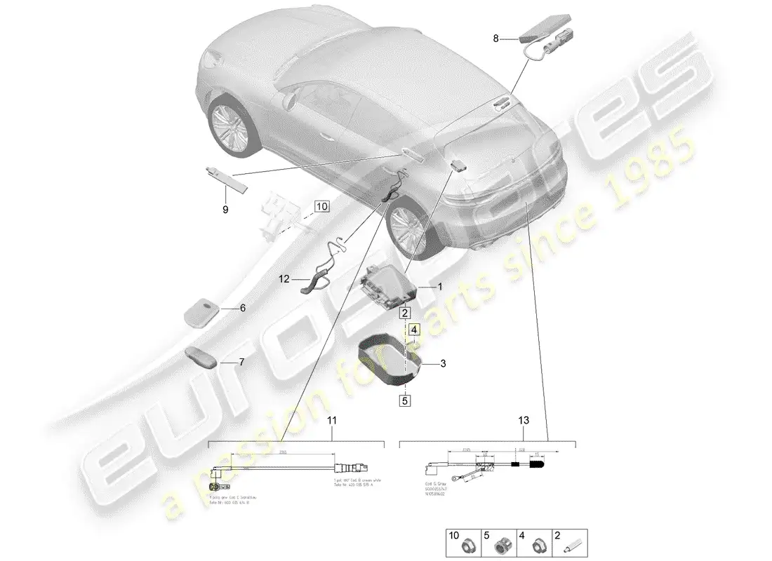 porsche 2019 (macan) single parts parts diagram