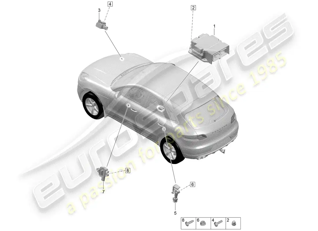 porsche 2019 (macan) electronic control module parts diagram