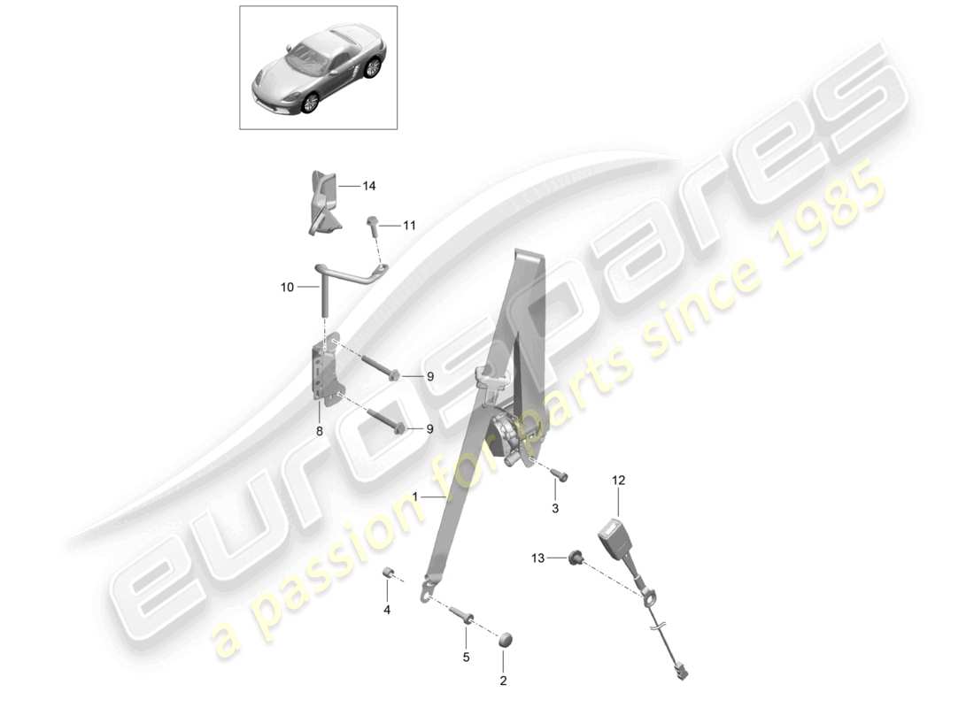 VIEW PARTS DIAGRAMS FROM THE PORSCHE BOXSTER PARTS CATALOGUE a part diagram from the porsche boxster parts catalogue