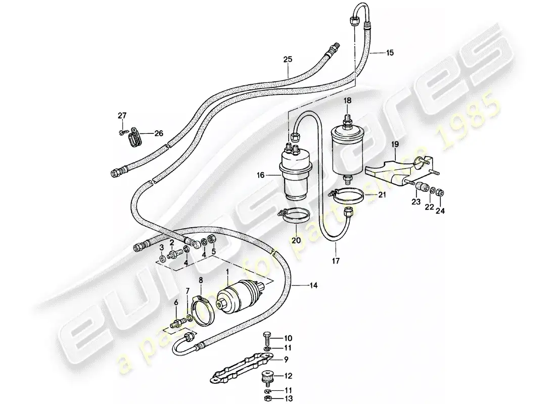 porsche 1979 (911) fuel system parts diagram