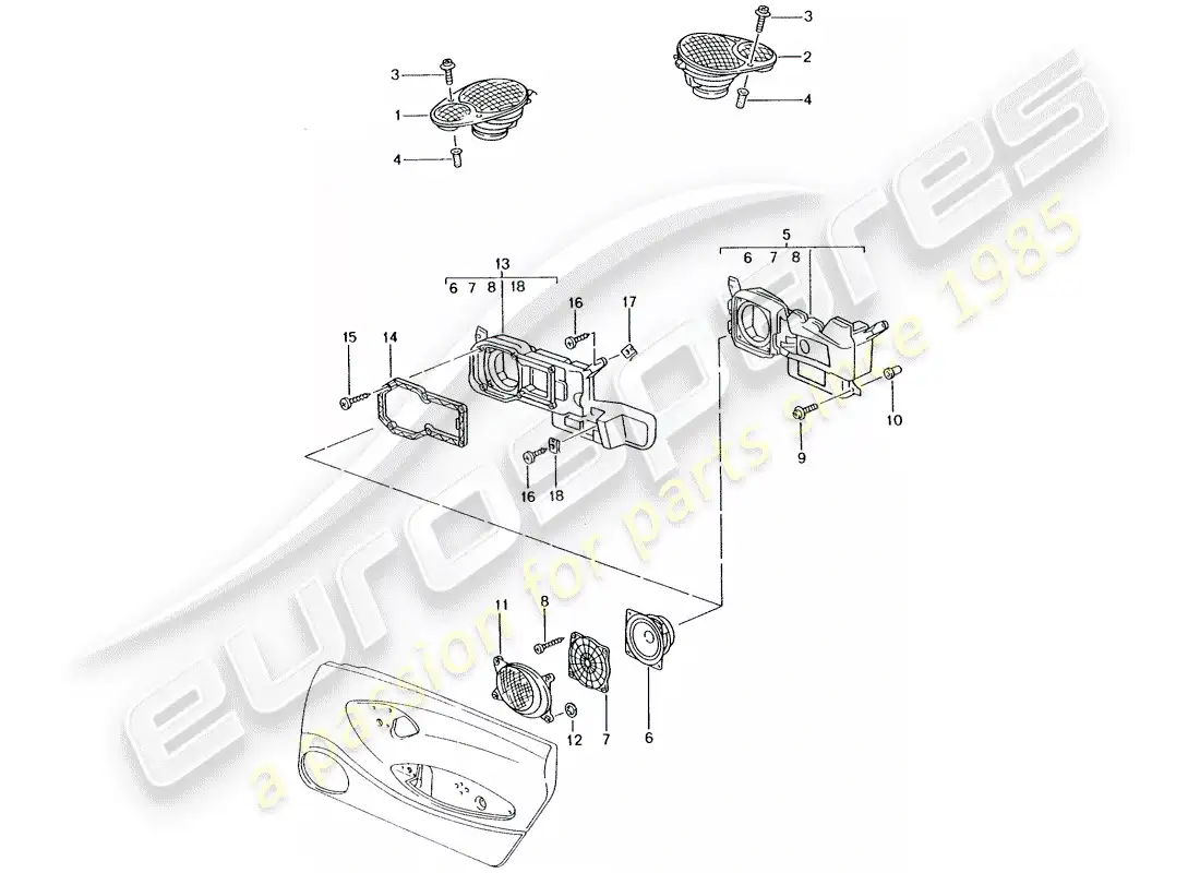 porsche 2004 (986 boxster) loudspeaker - loudspeaker - m 680/mj.02- - see illustration: parts diagram