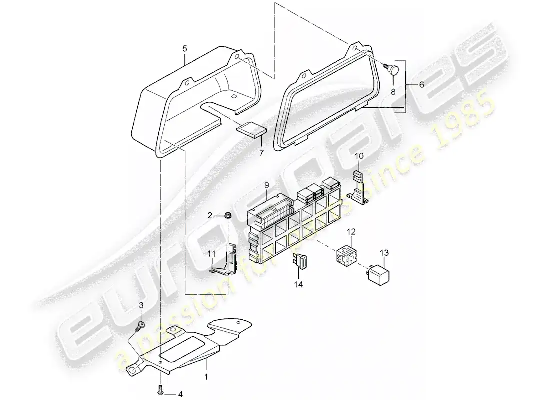 porsche 2006 (carrera gt) fuse box/relay plate - rear end parts diagram