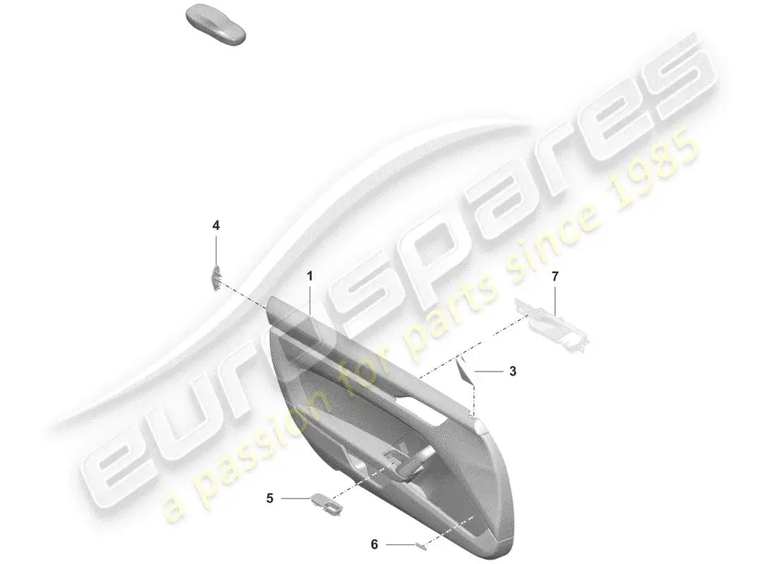 porsche 2019 (992-1) door panel parts diagram