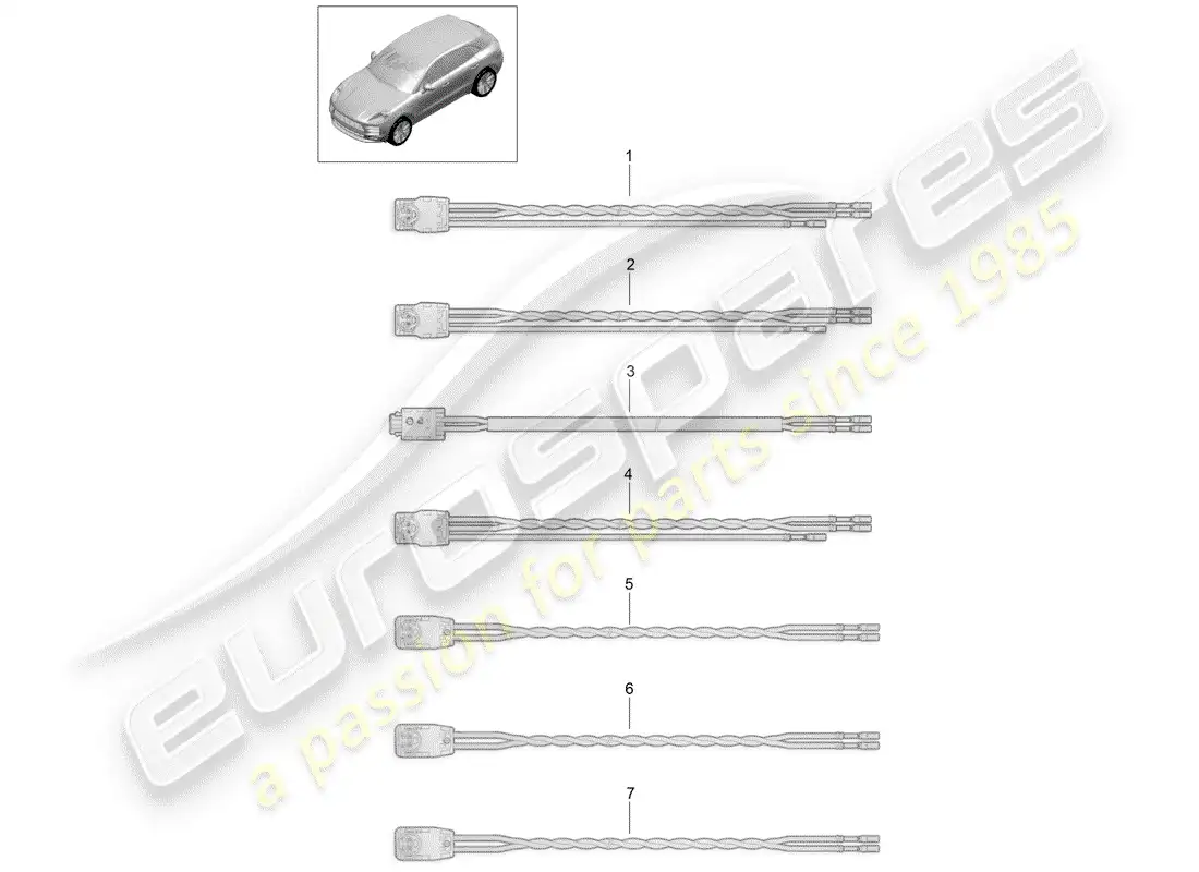 porsche 2019 (macan) harness parts diagram