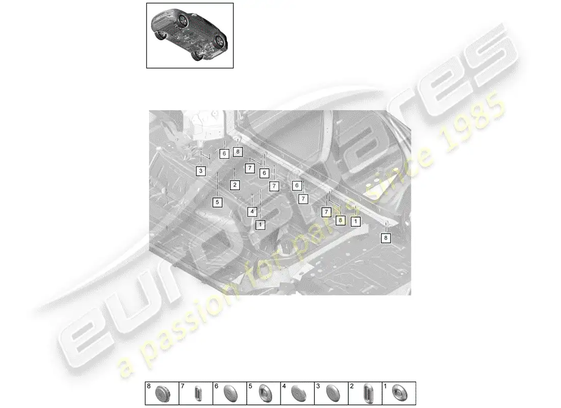 porsche 2018 (cayenne e3 9ya/9yb) plug parts diagram