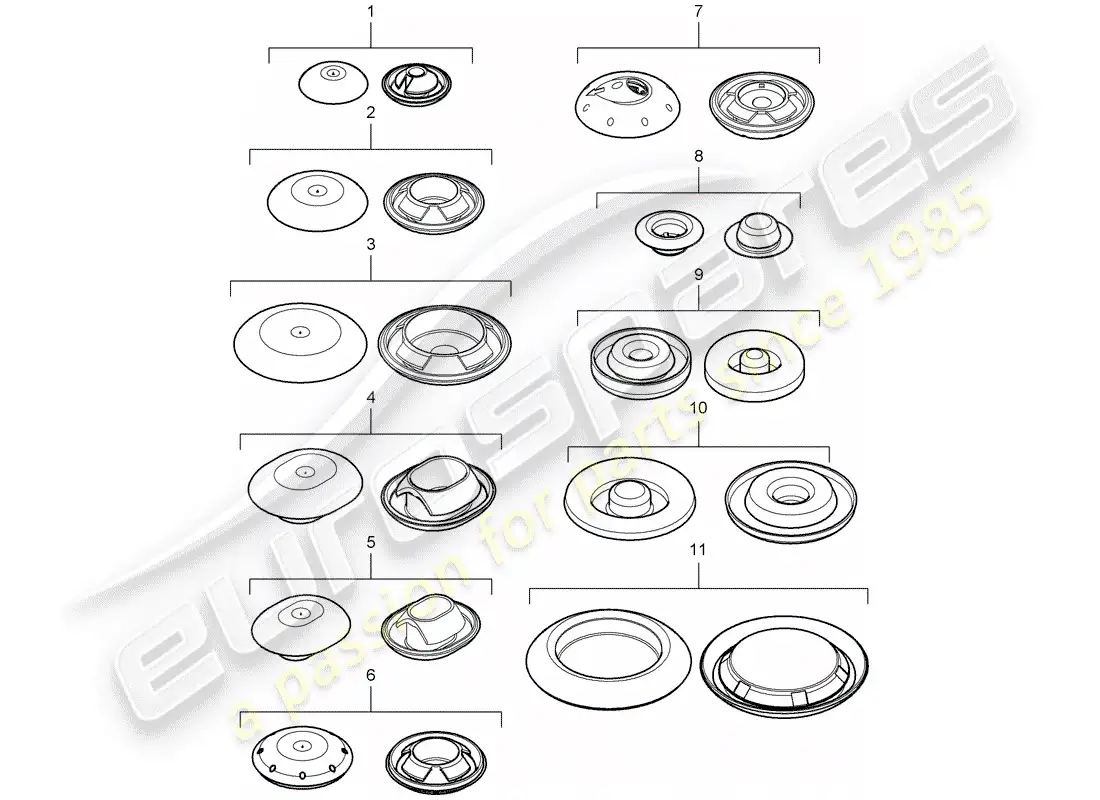 porsche 2009 (cayenne e1 9pa) plug parts diagram