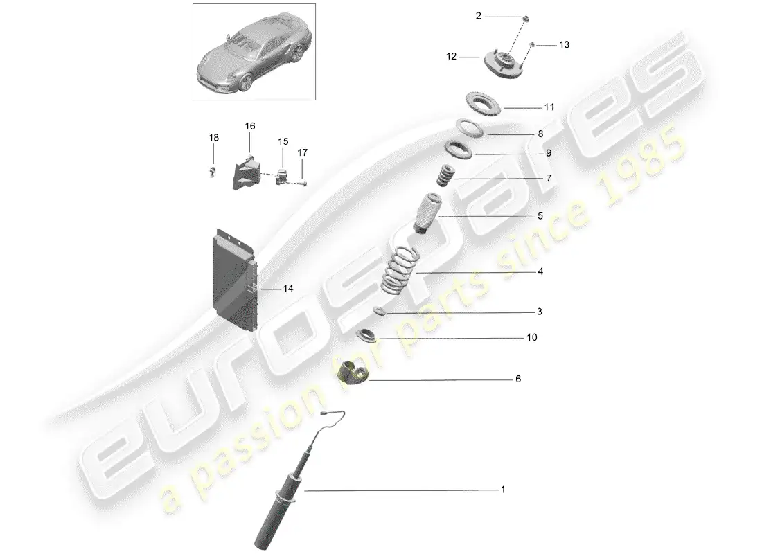 porsche 2020 (991-2 turbo) suspension parts diagram