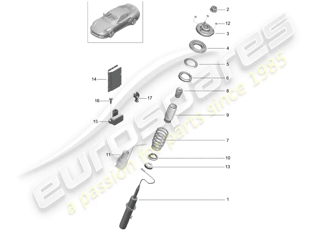 porsche 2020 (991-2 turbo) suspension parts diagram